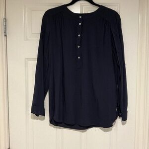 Navy blue blouse made by Loft, size medium.